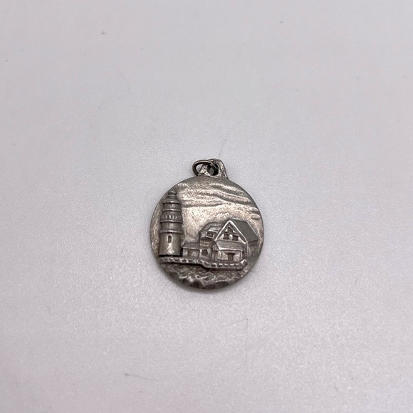 Vintage Spoontiques Pewter Lighthouse Waterside Pendant - Picture 1 of 4